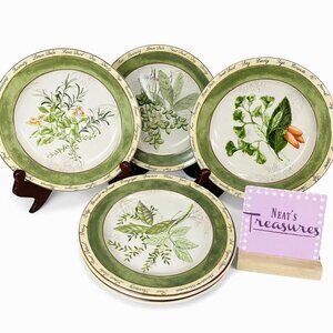 American Atelier Bouquet Garni BUTTERNUT 5075 Stoneware Salad Lunch Plate Set 4